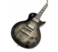 Electric Guitar Translucent Black Gradient - Solid Mahogany Body Flame Maple Top & Dual Humbuckers