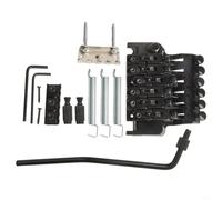 Electric Guitar Tremolo Bridge, Floyd Rose Style Double Locking Vibrato System, Zinc Alloy Replacement Kit with Locking Nut and Saddles for 6 String Guitars(Black)