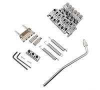 Electric Guitar Tremolo Bridge Floyd Rose Style Replacement Kit Double Locking Vibrato System Zinc Alloy Guitar Bridge Parts Guitar Aftermarket Upgrade Complete Tremolo Set(Silver)