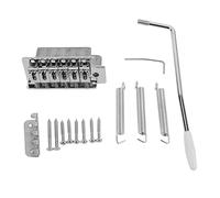 ELECTRIC GUITAR TREMOLO BRIDGE RETRO METAL WEAR RESISTANT 6 STRING SYSTEM ST (Silver)
