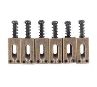 Electric Guitar Tremolo Bridge Roller Saddles Premium Adjustable Zinc Alloy Replacement Parts for Electric Guitars Bronze Color 6Pcs (Straight)