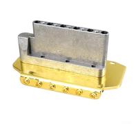 Electric Guitar Tremolo Bridge Set with Locking System, Zinc Alloy 6-String Pull String Plate for Precise Pitch Control and Tu(GOLD WHITE)