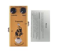 Electric Guitar Tremolo Effects Pedal Intensity Controls Knob DC 9V 6.35mm Input Output Interface Electric Guitar Tremolo Effector Gold Color
