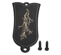 Electric Guitar Truss Rod Cover, Decorative Iron with Black Plum Blossom Pattern and Bell Shape, 2 Holes, for Professional Musicians and Guitar Enthusiasts