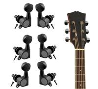 Electric Guitar Tuning Keys,Fully Enclosed Oval Head Knobs Folk Guitar - Guitar String Tool, 3 Left + 3 Right Guitar Parts Replacement Set For Electric Or Acoustic Guitar