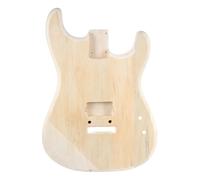 Electric Guitar Unfinished Poplar Wood with Single Pickup Hole for ST Electric Guitar Replacement Part,Three-Part Double-Tuned Soundhole Guitar Body