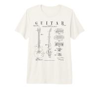 Electric Guitar Vintage Patent Guitarist Drawing Print Premium T-Shirt