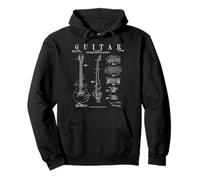 Electric Guitar Vintage Patent Guitarist Drawing Print Pullover Hoodie