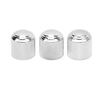 Electric Guitar Volume Tone Control Knobs, 3Pcs Close Fit Metal Dome Knob Aluminum Alloy for Musical Instrument(silver)