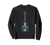 Electric Guitar Wave Lake Mountains Stars Guitarist Gift Sweatshirt