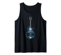 Electric Guitar Wave Lake Mountains Stars Guitarist Gift Tank Top