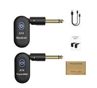 Electric Guitar Wireless System 2.4GHz Digital Audio Transmitter Receiver with Rotatable 8H for Battery Life Black