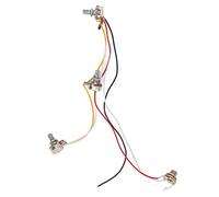 Electric Guitar Wiring Harness Kit | B250K A250K Prewired for Noise Reduction | Easy Install Replacement for Bass/Guitar | 3 - Way Switch, Copper Sleeve