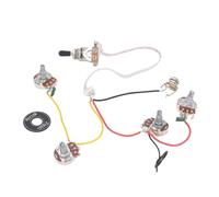 Electric Guitar Wiring Harness Kit Prewired 500K Pots 3 Way Toggle Switch with 2 Humbucking Coil Setup for Epi LP SG DOT Guitars