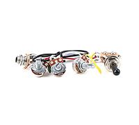 Electric Guitar Wiring Harness Kit Replacement, 2 Volume 1 Tone Prewired 3 Way Toggle Switch 500K Pots & for Preamp Circuit Circuit Active Prewired Electronics