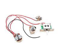 Electric Guitar Wiring Harness Prewired Kit 3 Way Toggle Switch 1 Volume 1 Tone 500K Potentiometer Jack for Bass Guitars Preamp Circuit Circuit Active Prewired Electronics