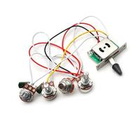 Electric Guitar Wiring Harness with 1 Volume 2 Tone Control Modules 3x500k Pots 18MM Shafts 6.35MM Jack Output