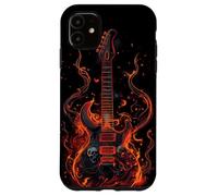 Electric Guitar with skulls, fire and flames Case for iPhone 11