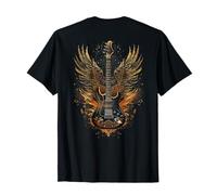 Electric Guitar with Wings Baroque Rock Design Art T-Shirt