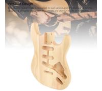 Electric Guitar Wood Body DIY Walnut Wood, Unfinished Triple Single Pickup Hole with Red Neck Binding - Customisable Solid Wood, Durable Craftsmanship for Musicians