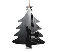 (electric guitar) Wooden Christmas Ornaments Set Christmas Tree Shape Holiday Hanging Decorations for Xmas Tree Gift Wrapping, 6 PCS