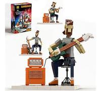 Electric Guitarist Building Set Folk Performance Vintage 323Pcs Desk Decor