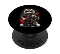 Electric Guitarist Cat Metal Music Rocker PopSockets Adhesive PopGrip