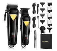 Electric Hair Clippers for Men, Cordless Professional Clipper and Trimmer Set, Clippers for Hair Cutting Kit with LED Display, 7 Limit Combs Hair Grooming Trimmer for Family Kids and Self-Haircut Use