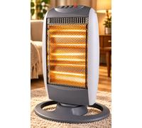 Electric Halogen Heater - Oscillating Portable Quartz - Grey