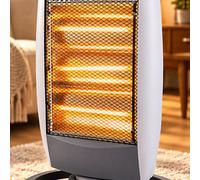 Electric Halogen Heater - Oscillating Portable Quartz - Grey