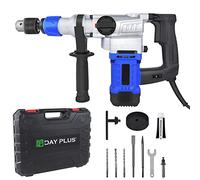 Electric Hammer Drill Corded with Carry Case, 1080W Heavy Duty Rotary Hammer Drill 240V with SDS Plus, Variable Speed Electric Impact Drill Multi Purpose Power Tool for Home Improvement,Concrete,Steel