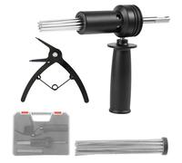 Electric Hammer Needle Scaler Attachment 18 Prong Needle Scaler SDS Plus Attachment with 2 Pit 2 Slot Round Shanks for Rotary Hammer Drill Rust Removal Concrete Scabbling
