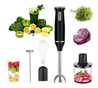 Electric Hand Blender, 5-in-1 Immersion Blender Stick with 800ml Beaker, 600ml Chopper, Whisk & Milk Frother, 800W Powerful Motor for Kitchen, Puree, Soup, Sauce, Baby Food, Dishwasher Safe
