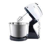 Electric Hand Blender Mixer Electric Whisk Desktop and Handheld 2-in-1 Food & Cake Mixer 7 Speed and Turbo Function Including 3L Stainless Steel Bowl, 2X Beaters, 2X Dough Hooks 180W