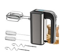 Electric Hand Mixer 450W Stainless Steel Egg Beater with 2 Dough Hooks and 2 Whisk, 5-Speed Adjustable Portable Lightweight Handheld Mixer Hand Stirrer, for Whipping Cream