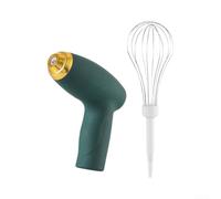 Electric Hand Mixer Green 3-Speed Cordless Beater | 3 adjustable speeds, rechargeable for battery, cordless freedom, whisk and double-pole heads included