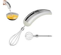 Electric Hand Mixer - Stainless Steel Balloon Whisk, Cordless Kitchen Stick Blender for Baking Supplies, Handheld Milk Frother for Lattes, Lightweight Cream Beater for Cakes & Batter, Portable Drink