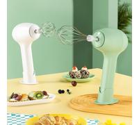 Electric Hand Mixer Stand-Up, Wireless Rechargeable Egg Beater 24.6cm, Automatic Cream Whisk For Baking Cake Making Kitchen Use(light green)