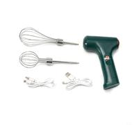 Electric Hand Mixer Usb Rechargeable With Dual Beatings For Baking Cake Cream Egg White Sauce Green Vertical Stand Storage(One gear)