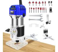 Electric Hand Trimmer Palm Router Laminate Woodworking Laminator Electric Hand Trimmer Palm Router Woodworking Laminate Wood Laminator with 15PCS 1/4" Router Bits, Trimmer Base, 1/4", 6-Speeds 2000W