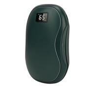 Electric Hand Warmer, 6000mAh One Button Operation 3 Adjustable Temperature Comfortable Grip Portable Pocket Heater Display for Camping (Green)