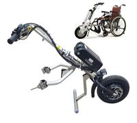 Electric Handcycle Wheelchair Attachment 500W Pull Device, 48V 16Ah Lithium Battery, Range 65 Km, 3 Speeds with Front Light,B