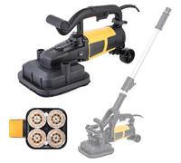 Electric Handheld Concrete Floor Grinder and Polisher 2000W, 4 x 105mm Diamond Discs with 6 Gears & Extendable Pole for Dry/Wet Grinding on Cement, Tile, Marble, Granite