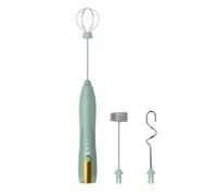 Electric Handheld Milk Frother, USB Rechargeable Drink Mixer, Adjustable 3 Speeds Whisk Foamer, for Lattes, Matcha, Hot Chocolate, Egg, Matcha, Coffee (Green)