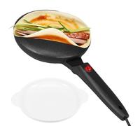Electric Handheld Pancake Maker,8 Inch Non Stick Crepe Maker with Batter Bowl,Auto Thermostat Control and Long Anti-Scald Handle for Kitchen (Black)