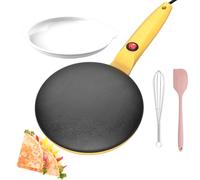 Electric Handheld Pancake Maker with Non-Stick Surface and Automatic Thermostat Control(Yellow)