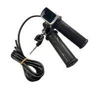 Electric Handle Throttle - Aluminum Alloy Build, Anti-Slip Rubber Grip, Integrated LCD Battery Voltage Display | Universal Accelerator Control for Electric Motorcycle Scooter E-Bike Handlebar