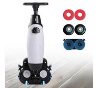 Electric Hardwood Floor Cleaner and Carpet Scrubber with 360° Rotating Head and 17-Inch Cleaning Path, Ultra-Compact Design for Small Spaces