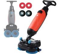 Electric Hardwood Floor Cleaner and Carpet Scrubber with 360° Rotating Head and 17-Inch Cleaning Path, Ultra-Compact Design for Small Spaces