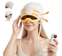 Electric Head Massager and Eye Massager 2-in-1 with Heat Temple Kneading Massage Relief Cordless Portable Device with Adjustable Fit Migraine and Tension Headache Men and Women Best Gift